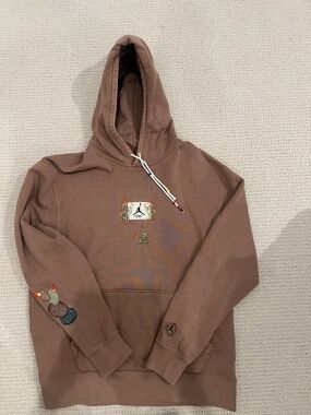 Jordan x Travis Scott Men's Brown Hoodie in excellent condition.  Men’s XL